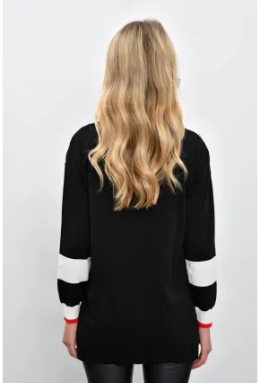 Kadın Siyah V Yaka Triko Tunik DA49