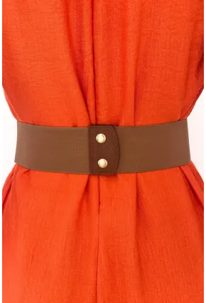 Kadın Taba Zincirli Lastikli Kemer BE639