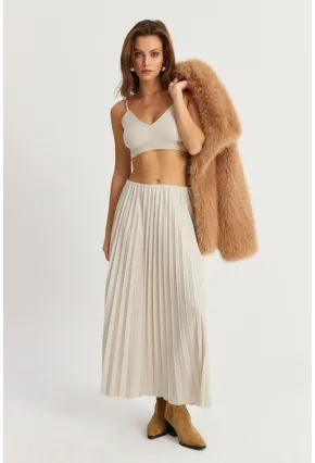 Kadın Taş Beli Lastikli Pilise Etek GÇ190