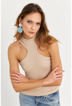 Kadın Taş Halter Yaka Kaşkorse Bluz EY1454