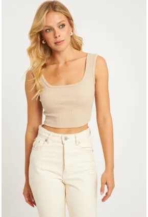 Kadın Taş Kare Yaka Crop Bluz XL2003