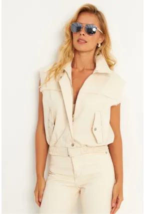 Kadın Taş Keten Ceket ELA3108