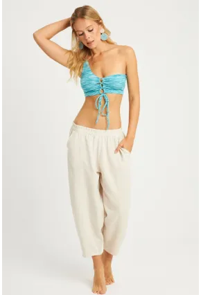 Kadın Taş Keten Şalvar Pantolon K1252