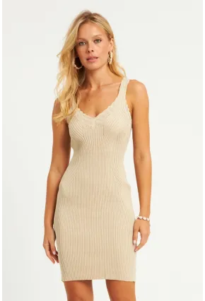 Kadın Taş Triko Mini Elbise SMT240