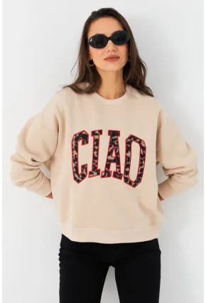 Kadın Vanilya Baskılı Sweatshirt MPP6429