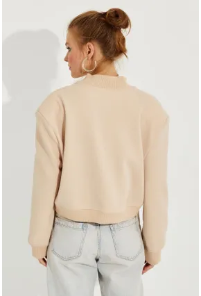 Kadın Vanilya Bomber Ceket QRS8375