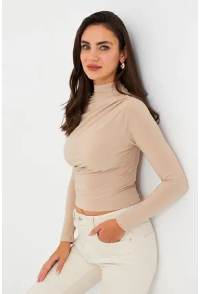 Kadın Vanilya Büzgülü Bluz ELT3568