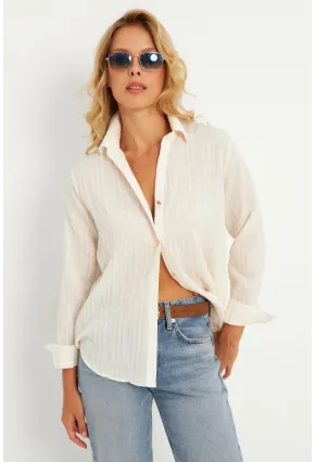 Kadın Vanilya Gömlek KED714