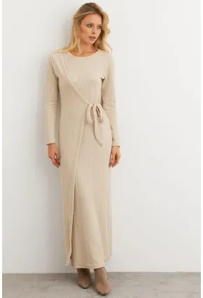 Kadın Vanilya Kruvaze Maxi Elbise MTF31