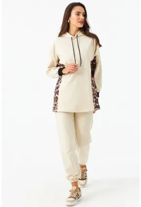 Kadın Vanilya Leopar Desenli Alt Üst Takım MPC301