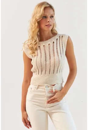 Kadın Vanilya Triko Bluz MP20149
