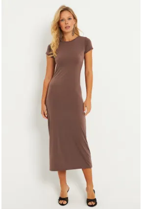 Kadın Vizon Basic Midi Elbise DMR261