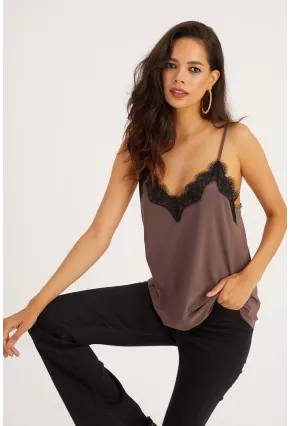 Kadın Vizon Desenli Dantelli Atlet LPP50081