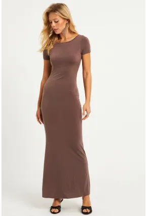 Kadın Vizon Sırtı Açık Maxi Elbise DMR306