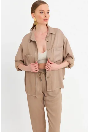 Kadın Vizon Tensel Gömlek SUN202