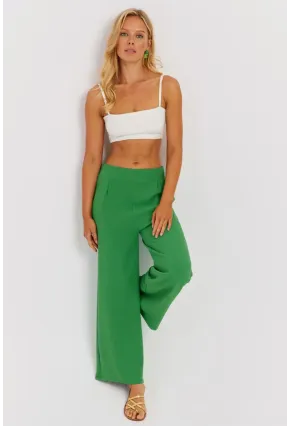 Kadın Yeşil Beli Lastikli Pantolon J23434