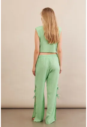 Kadın Yeşil Omuzları Vatkalı Alt Üst Takım KED002