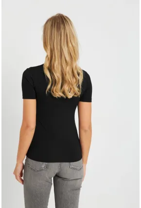 Kadın Aksesuarlı Bluz Siyah EY2734