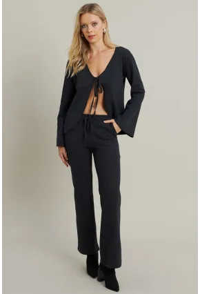 Kadın Antrasit Bağlama Detaylı Alt Üst Takım YLE1098