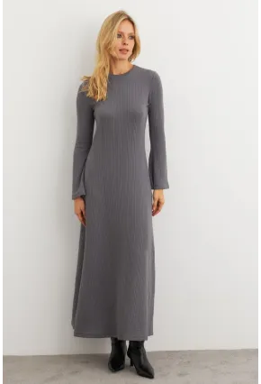 Kadın Antrasit Basic Maxi Elbise MTF30