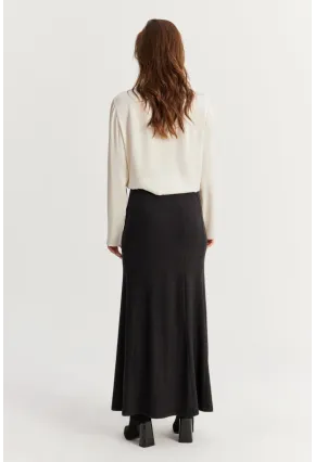 Kadın Antrasit Beli Lastikli Evoze Maxi Etek EY2923