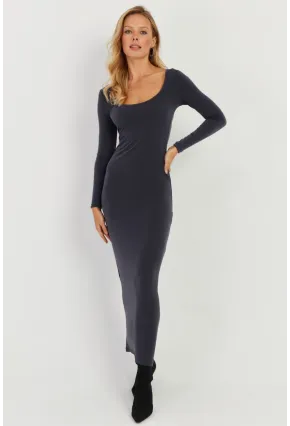 Kadın Antrasit Maxi Elbise MEN2008