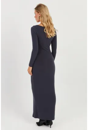 Kadın Antrasit Maxi Elbise MEN2008
