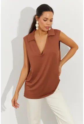 Kadın Badem Polo Yaka Bluz LPP1219