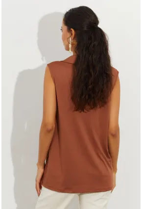 Kadın Badem Polo Yaka Bluz LPP1219