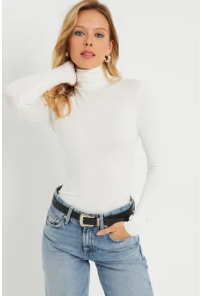 Kadın Balıkçı Bluz Beyaz AYD290