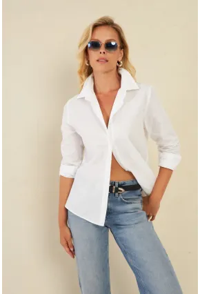 Kadın Beyaz Basic Gömlek ZER411