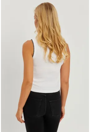 Kadın Beyaz Biyeli Kaşkorse Bluz AYD318