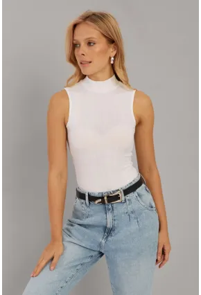 Kadın Beyaz Fitilli Kolsuz Bluz LPP1261