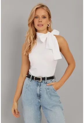 Kadın Beyaz Fiyonklu  Bluz EY2726