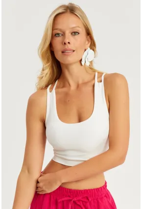 Kadın Beyaz Gloplu Büstiyer CG349