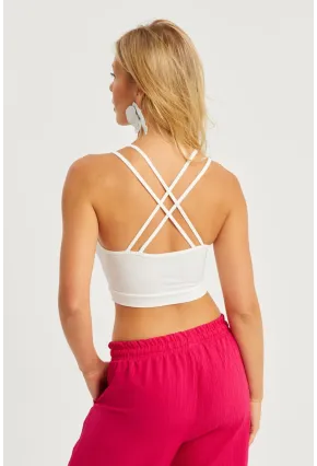 Kadın Beyaz Gloplu Büstiyer CG349