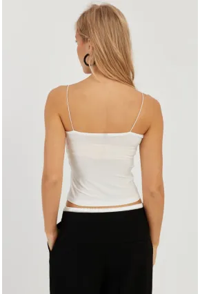 Kadın Beyaz İp Askılı Bluz GÇ154