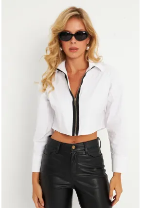 Kadın Beyaz Kısa Ceket CNG115