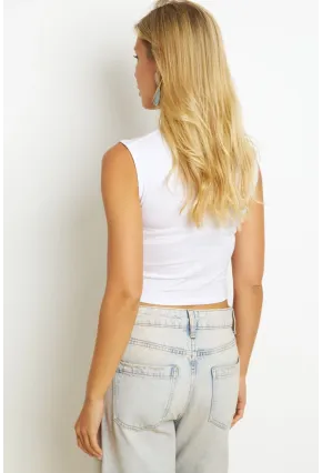 Kadın Beyaz Kruvaze Bluz YZ1105
