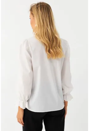 Kadın Beyaz Nakışlı Gömlek MQS1908