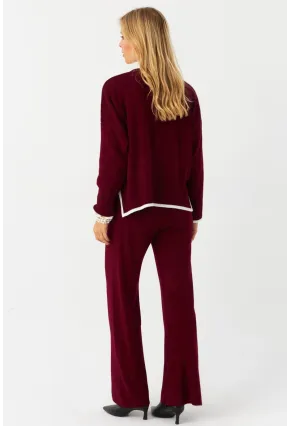 Kadın Bordo Alt Üst Triko Takım  MYİL12