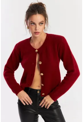 Kadın Bordo Hırka YV285