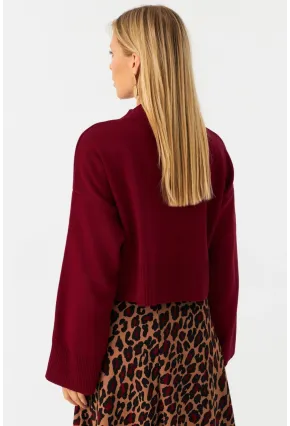 Kadın Bordo Kısa Kazak YİL559