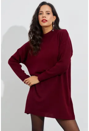 Kadın Bordo Triko Tunik YV110