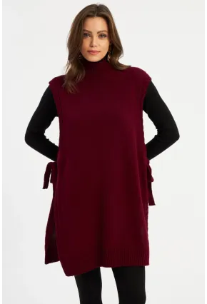 Kadın Bordo Uzun Triko Süveter MYV101