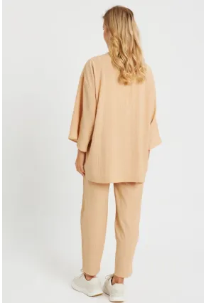 Kadın Bürümcük Kimono Takım Camel Q983