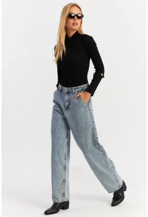 Kadın Buz Mavisi Baggy Pantolon AUR5