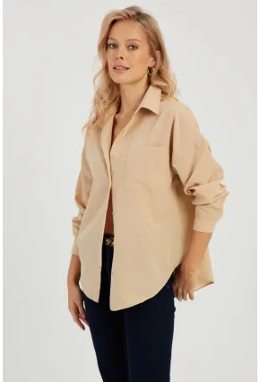 Kadın Camel Basic Gömlek ZER403