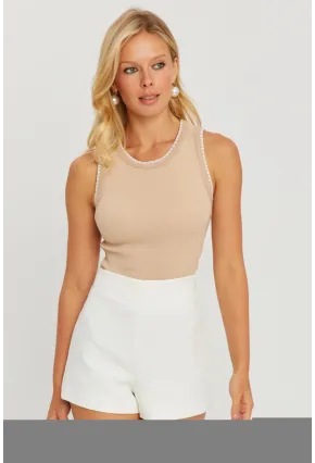 Kadın Camel Biyeli Kaşkorse Bluz AYD318