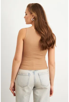 Kadın Camel Patlı Kaşkorse Bluz MK02